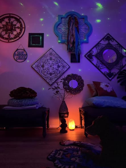 Calming meditation room at Healing River House